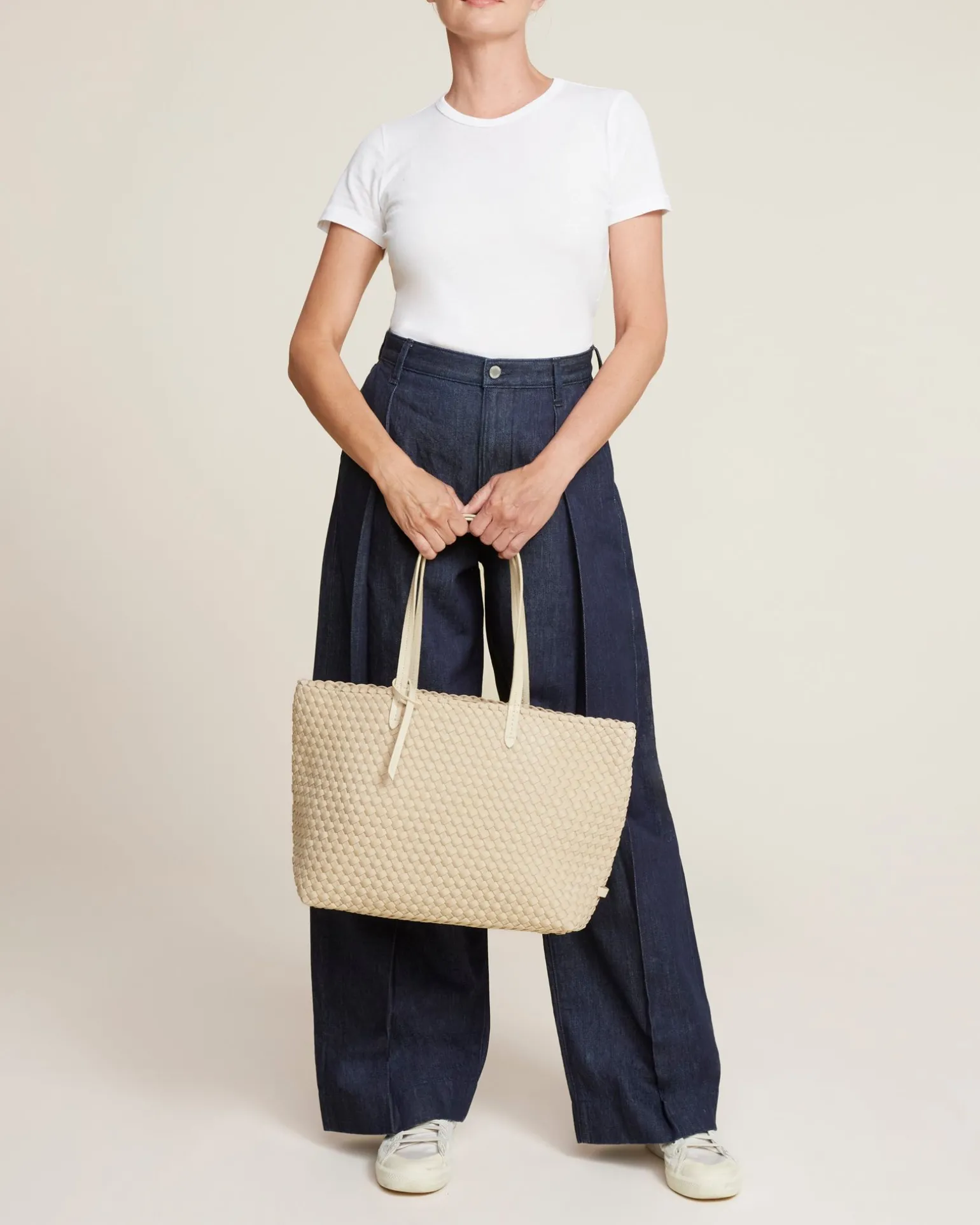 Shoulder Bags<NAGHEDI Jetsetter Small Tote Ecru