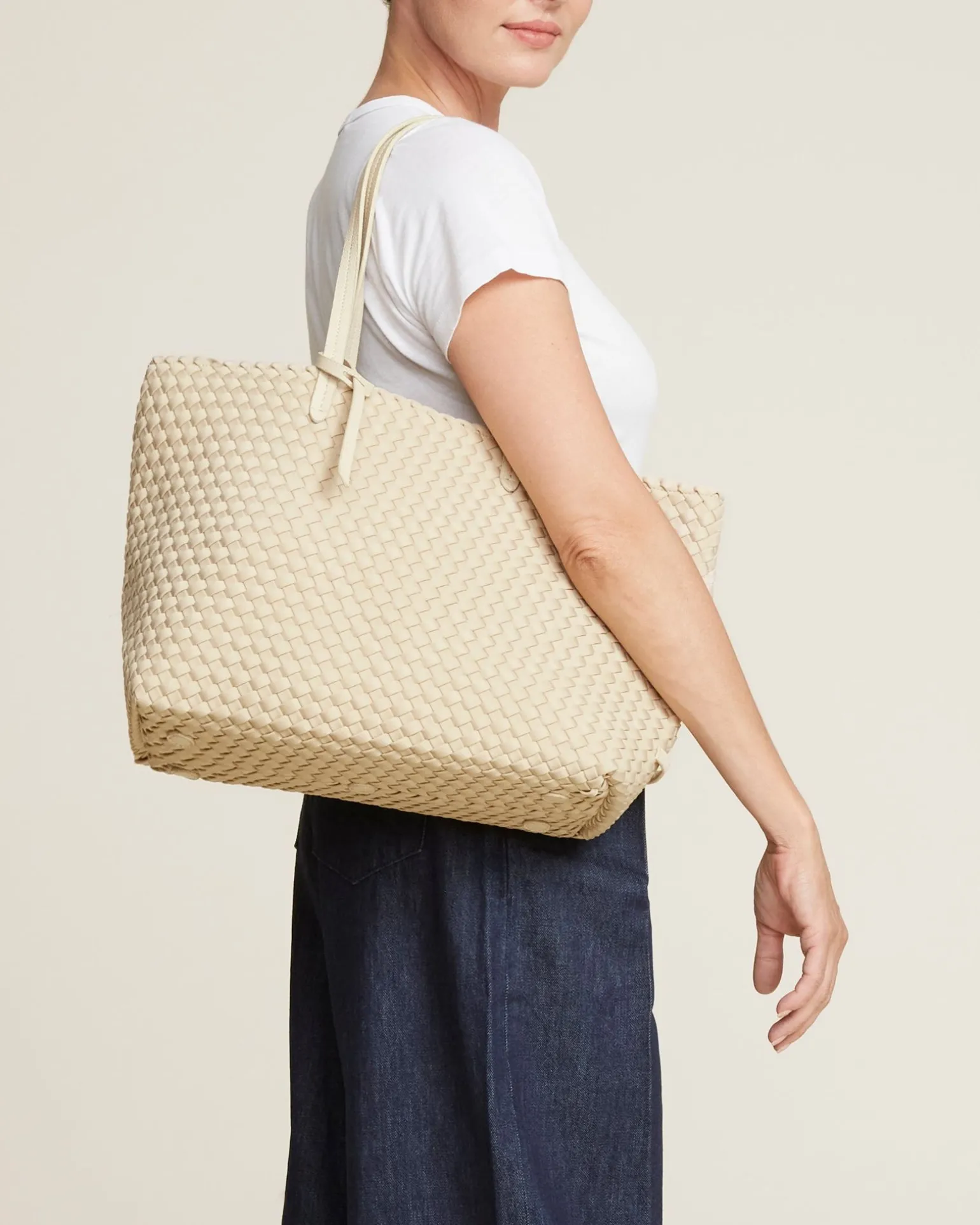 Totes<NAGHEDI Jetsetter Small Tote Ecru