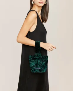 Clutches<NAGHEDI Kyoto Clutch Velvet Emerald