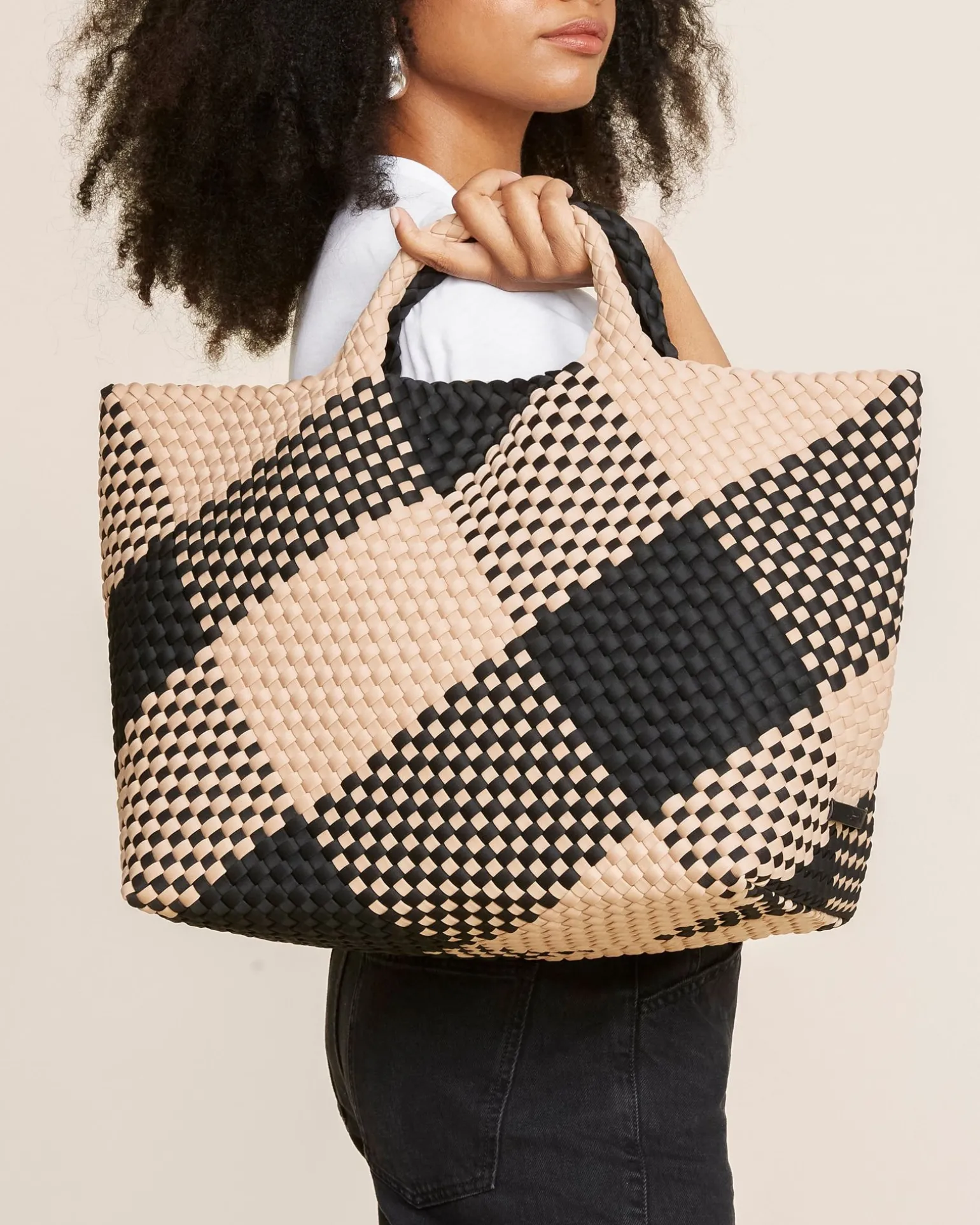 Shoulder Bags<NAGHEDI St. Barths Large Tote Plaid Cabana