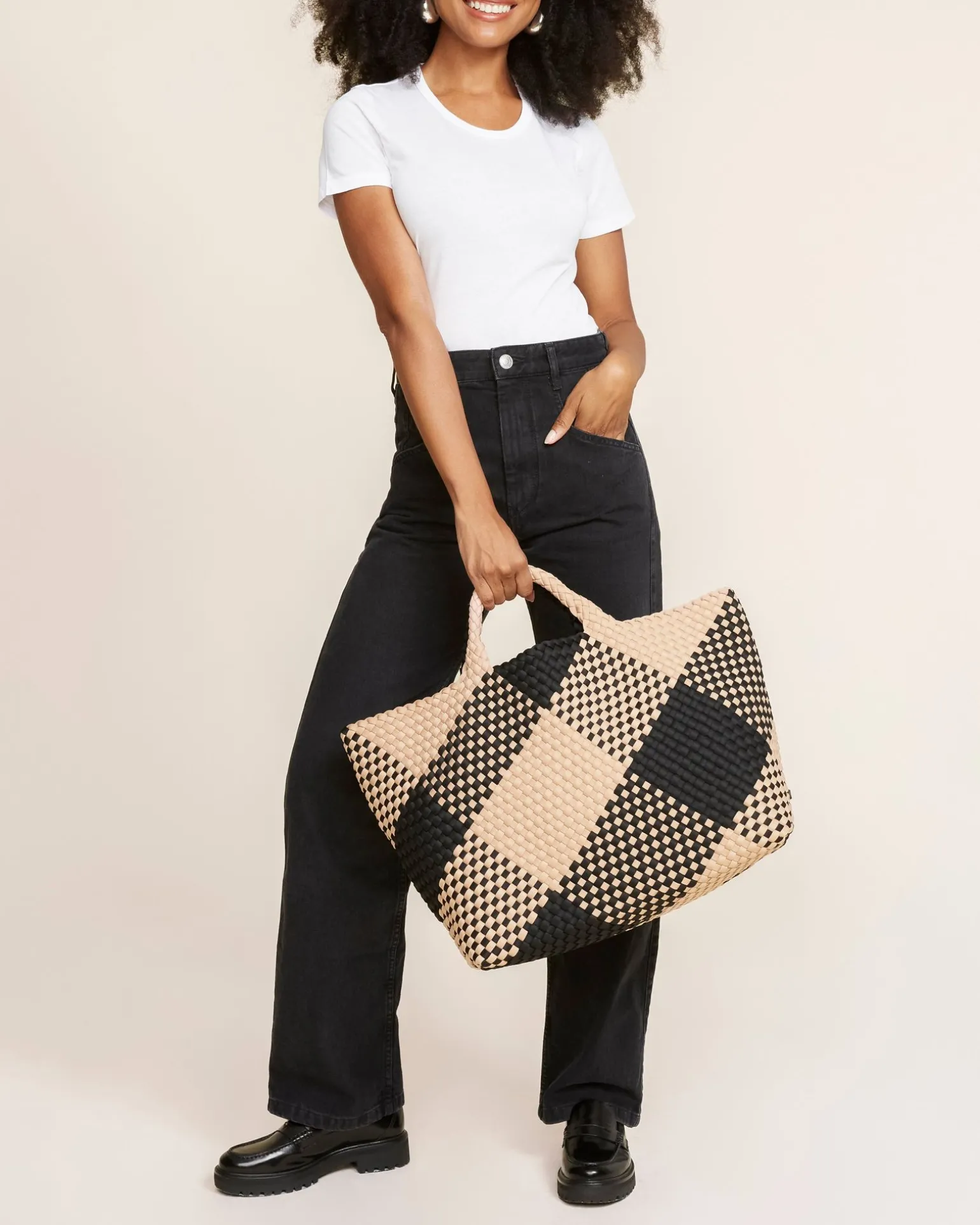 Shoulder Bags<NAGHEDI St. Barths Large Tote Plaid Cabana