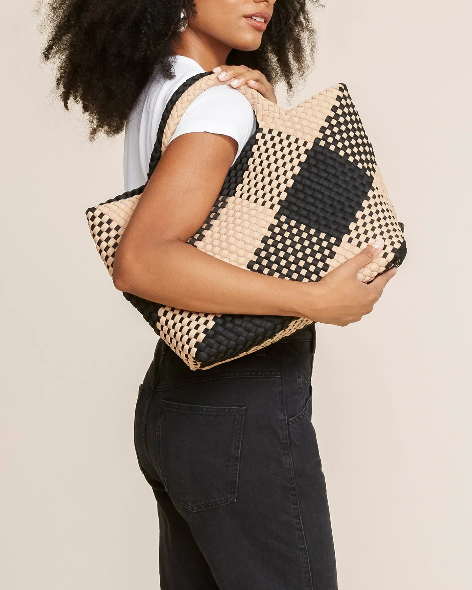 Totes<NAGHEDI St. Barths Medium Tote Plaid Cabana
